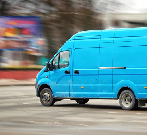 Blue Delivery Van 1200X800