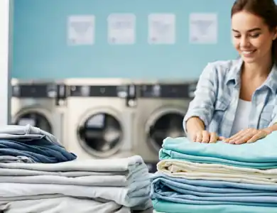 Woman Folding Laundry